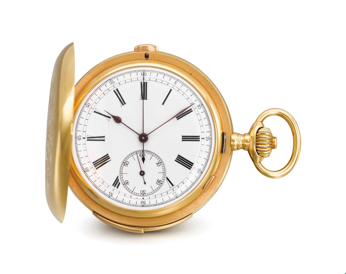 Barbezat-Baillot. Saboneta en oro de 18 k con repetición de minutos y cronógrafo.